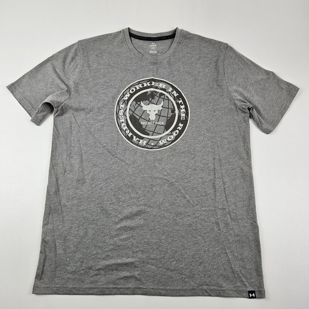 Under Armour Loose T-Shirt Men's Large Gray Project Rock Center Graphic Tee